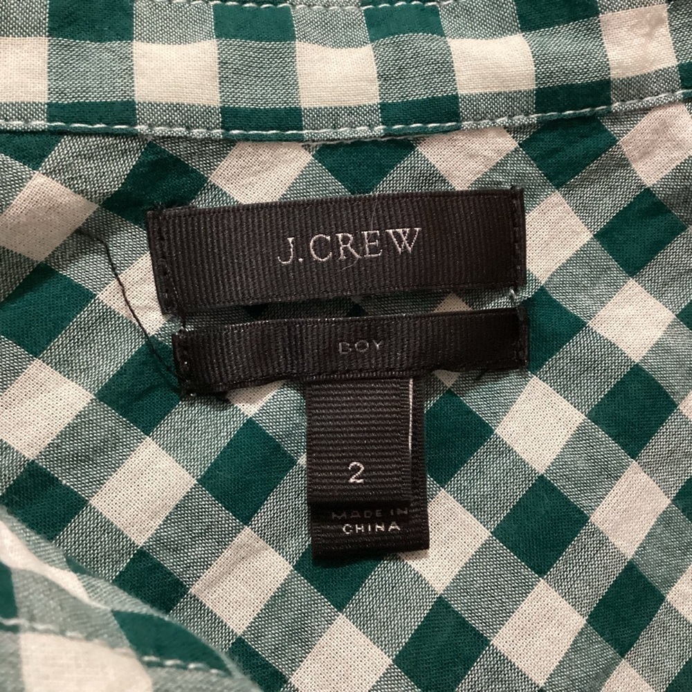 J. Crew Classic Fit Boy Shirt In Crinkle Gingham Size 2 - Picture 8 of 10